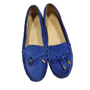 Michael Kors Daisy Blue Suede Loafers Size 8.5